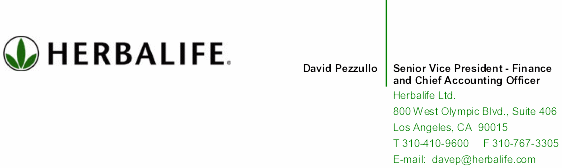 (HERBALIFE LETTERHEAD)